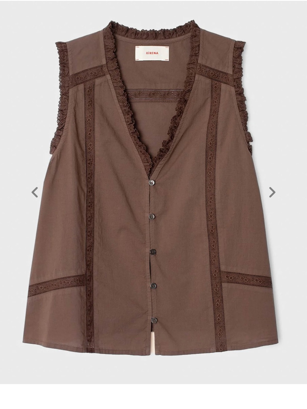 XIRENA Louise top in Chocolat. Size Small.